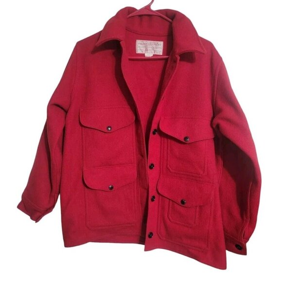Vtg Filson Jacket Women 16 Red Scarlet Cruiser Wool Gorpcore Preppy Made USA